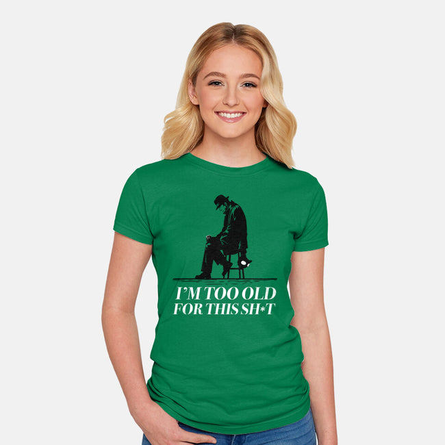 Too Old For This Noir-Womens-Fitted-Tee-rocketman_art