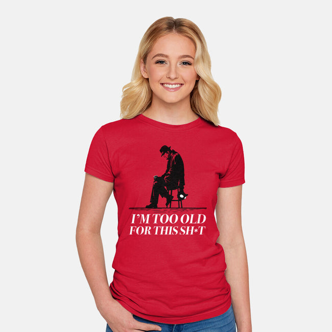 Too Old For This Noir-Womens-Fitted-Tee-rocketman_art