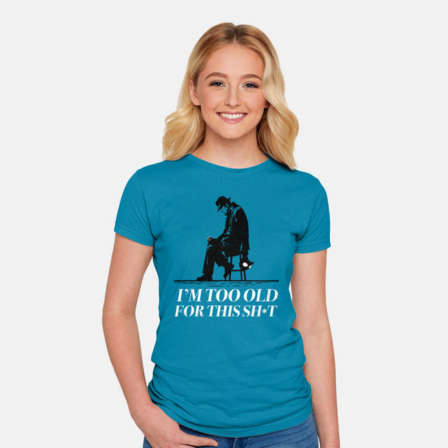 Too Old For This Noir-Womens-Fitted-Tee-rocketman_art