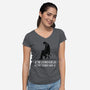 Too Old For This Noir-Womens-V-Neck-Tee-rocketman_art