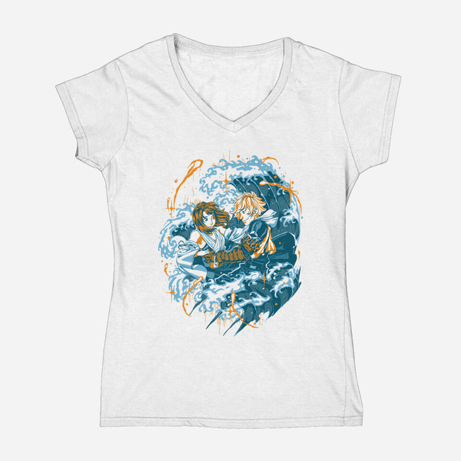 Between The Waves-Womens-V-Neck-Tee-Estudio Horta