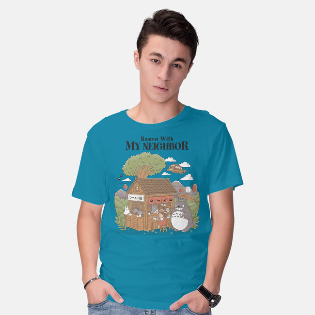 Ramen With My Neighbor-Mens-Basic-Tee-GODZILLARGE