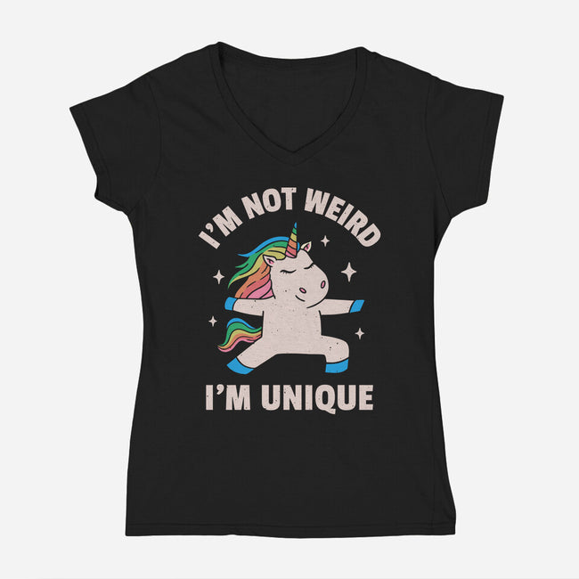 I'm Not Weird I'm Unique-Womens-V-Neck-Tee-brunopires