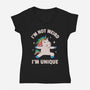 I'm Not Weird I'm Unique-Womens-V-Neck-Tee-brunopires