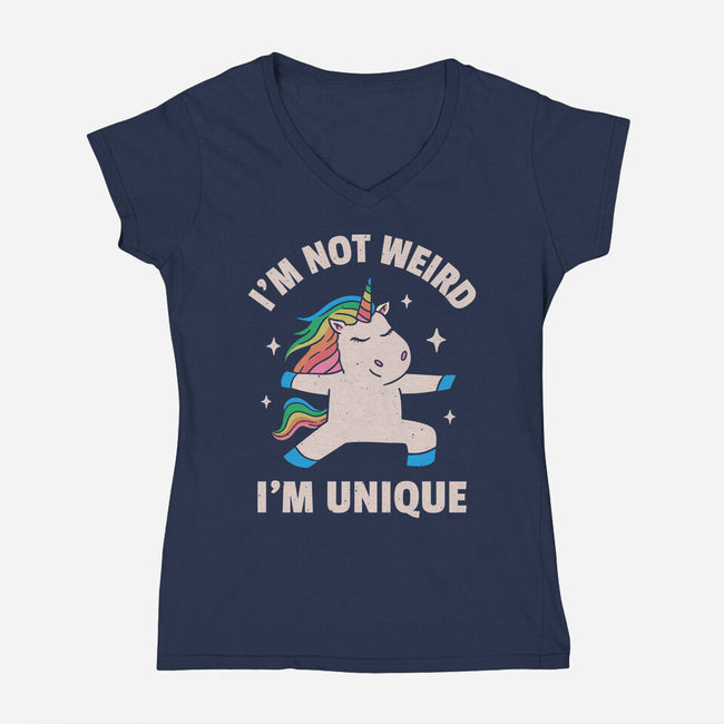 I'm Not Weird I'm Unique-Womens-V-Neck-Tee-brunopires