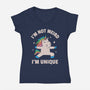 I'm Not Weird I'm Unique-Womens-V-Neck-Tee-brunopires
