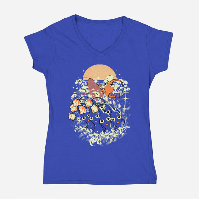 Good Wave-Womens-V-Neck-Tee-Estudio Horta
