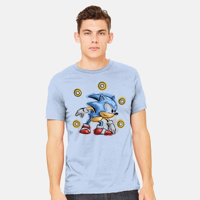 Water Hedgehog-Mens-Heavyweight-Tee-nickzzarto
