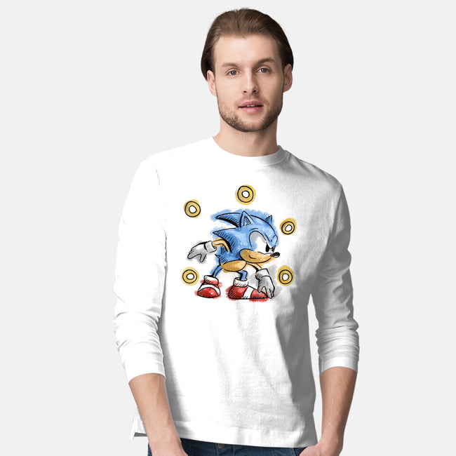 Water Hedgehog-Mens-Long Sleeved-Tee-nickzzarto