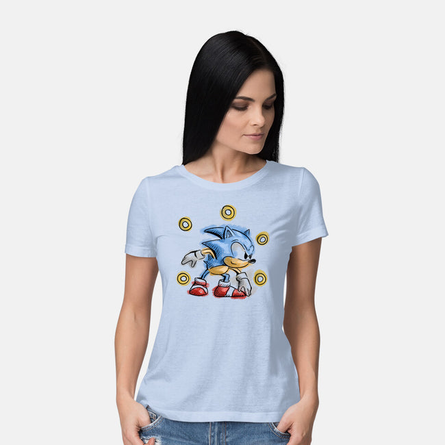Water Hedgehog-Womens-Basic-Tee-nickzzarto