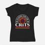 Here For The Crits-Womens-V-Neck-Tee-sachpica