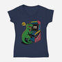 Game Over Dino-Womens-V-Neck-Tee-Popnotic