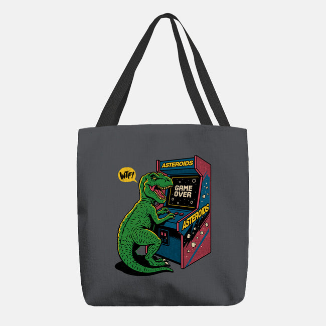 Game Over Dino-None-Basic Tote-Bag-Popnotic