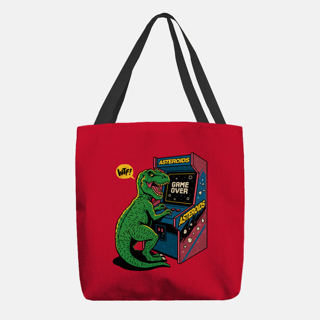 Game Over Dino-None-Basic Tote-Bag-Popnotic