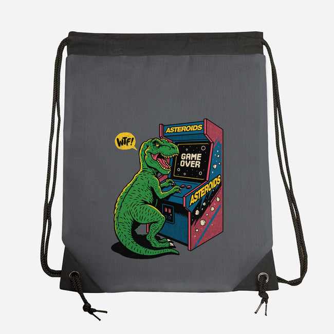 Game Over Dino-None-Drawstring-Bag-Popnotic