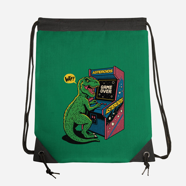 Game Over Dino-None-Drawstring-Bag-Popnotic