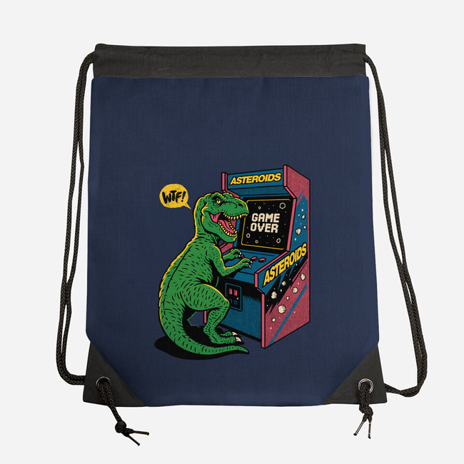 Game Over Dino-None-Drawstring-Bag-Popnotic