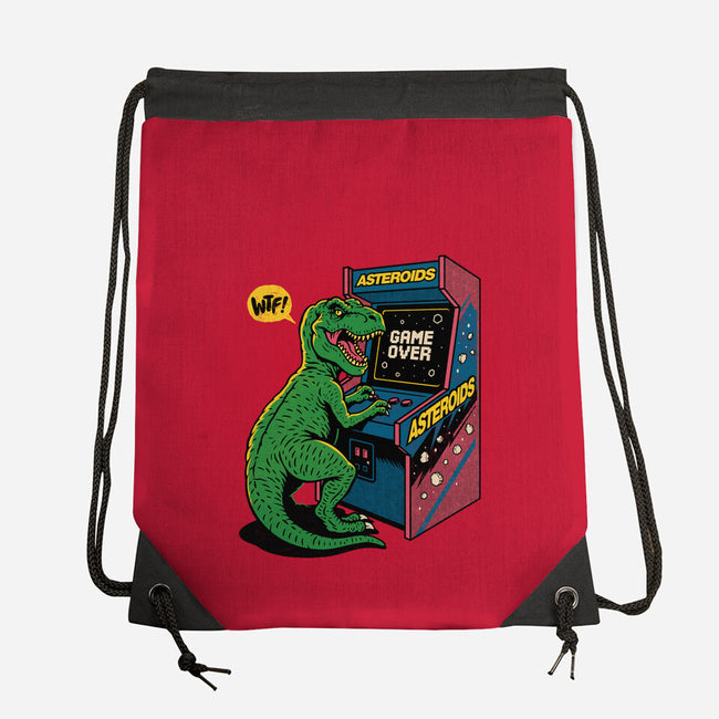 Game Over Dino-None-Drawstring-Bag-Popnotic