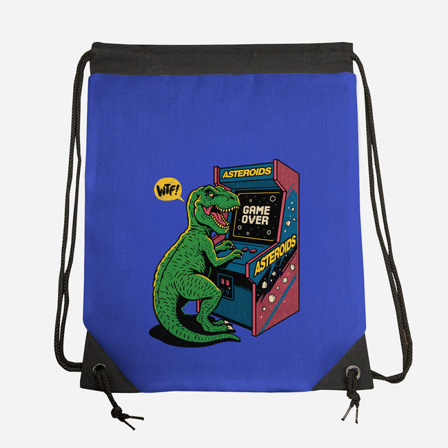 Game Over Dino-None-Drawstring-Bag-Popnotic