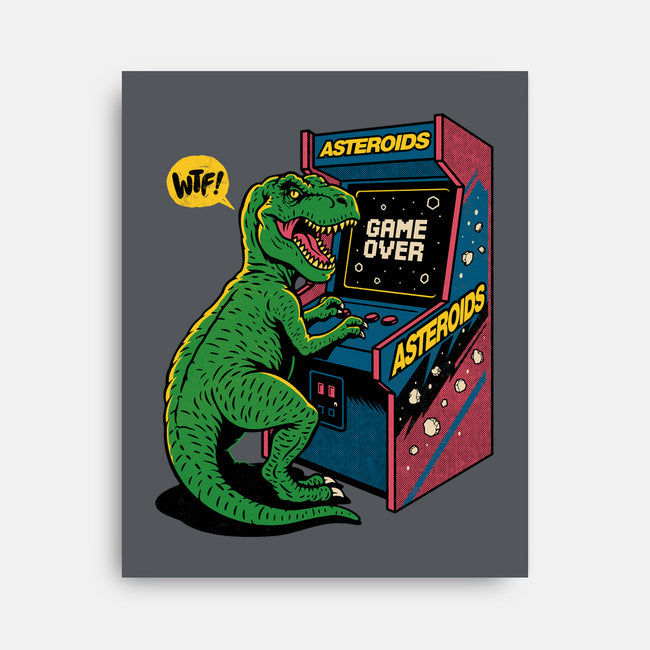 Game Over Dino-None-Stretched-Canvas-Popnotic