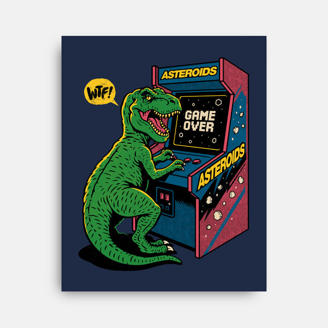 Game Over Dino-None-Stretched-Canvas-Popnotic