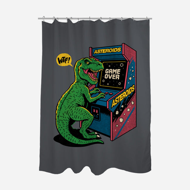 Game Over Dino-None-Polyester-Shower Curtain-Popnotic
