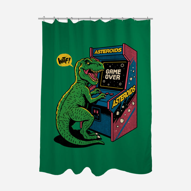Game Over Dino-None-Polyester-Shower Curtain-Popnotic