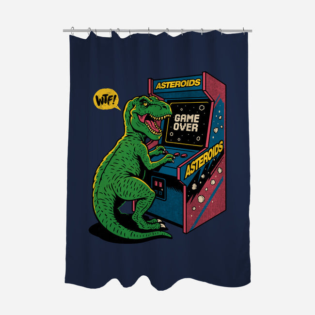 Game Over Dino-None-Polyester-Shower Curtain-Popnotic