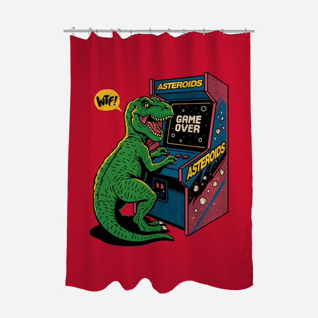 Game Over Dino-None-Polyester-Shower Curtain-Popnotic