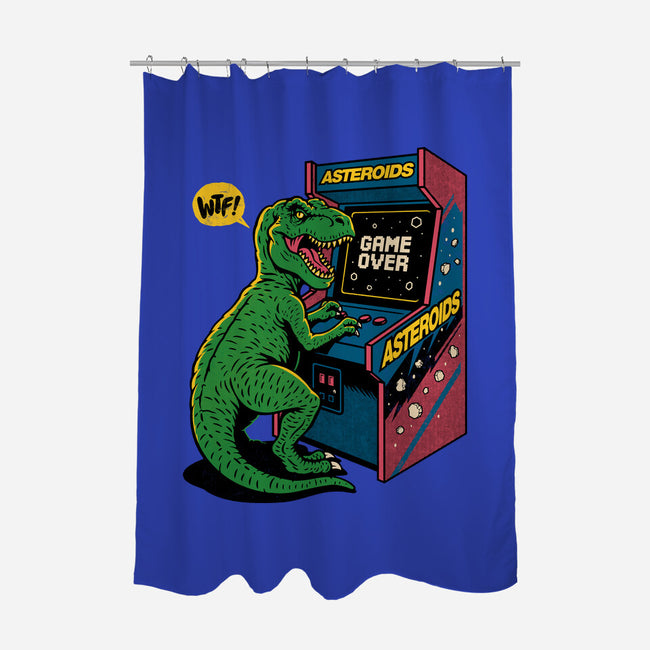Game Over Dino-None-Polyester-Shower Curtain-Popnotic