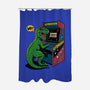Game Over Dino-None-Polyester-Shower Curtain-Popnotic