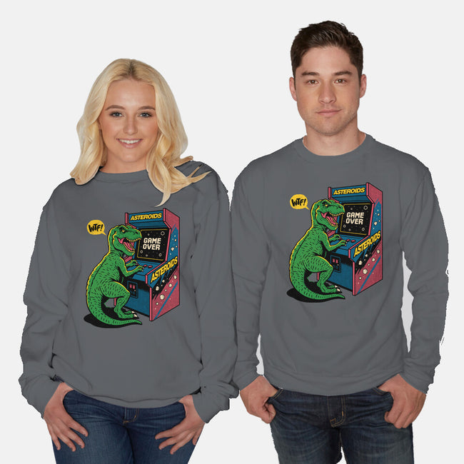 Game Over Dino-Unisex-Crew Neck-Sweatshirt-Popnotic