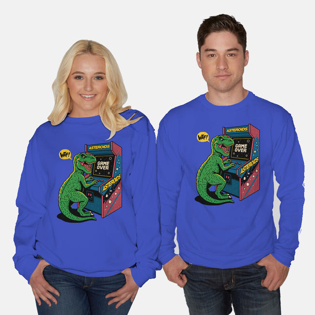 Game Over Dino-Unisex-Crew Neck-Sweatshirt-Popnotic