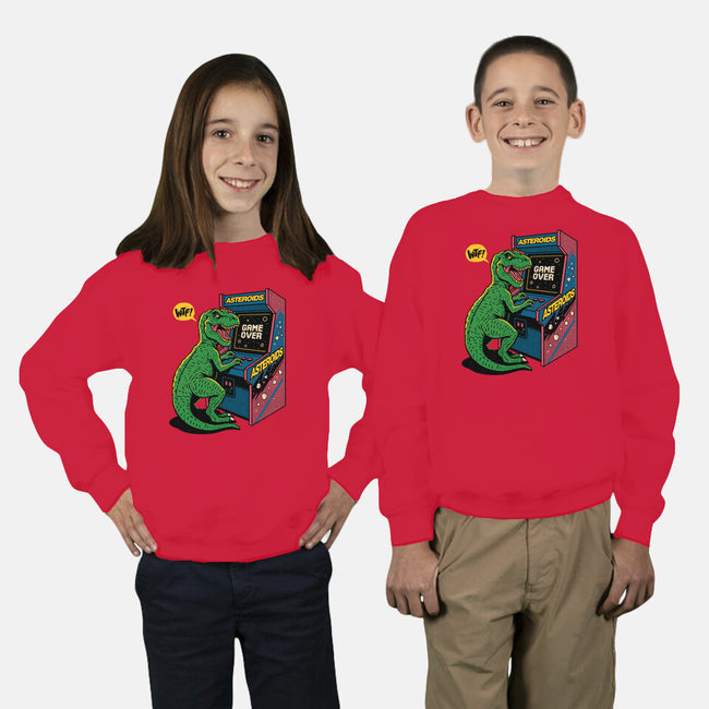 Game Over Dino-Youth-Crew Neck-Sweatshirt-Popnotic