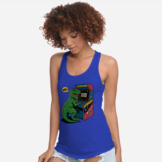 Game Over Dino-Womens-Racerback-Tank-Popnotic