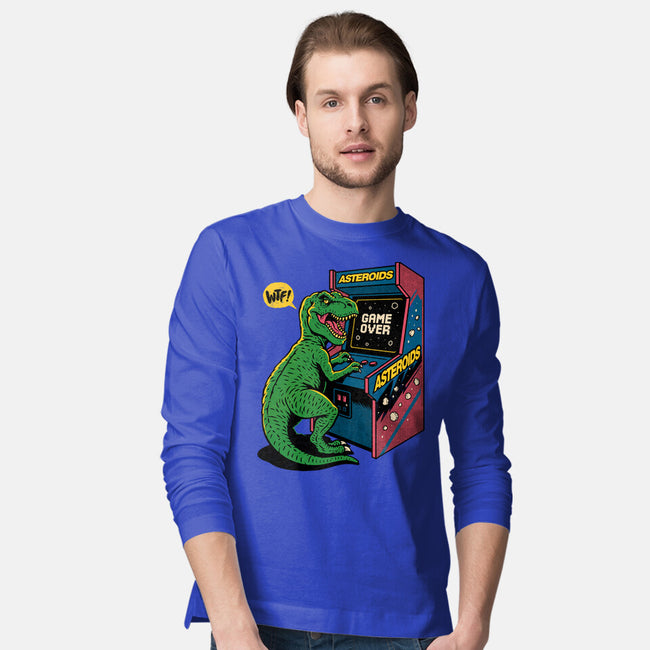 Game Over Dino-Mens-Long Sleeved-Tee-Popnotic