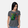 Game Over Dino-Womens-Basic-Tee-Popnotic