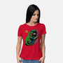 Game Over Dino-Womens-Basic-Tee-Popnotic