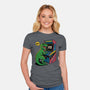 Game Over Dino-Womens-Fitted-Tee-Popnotic