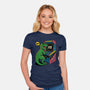 Game Over Dino-Womens-Fitted-Tee-Popnotic