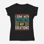 I Come With Problems-Womens-V-Neck-Tee-Popnotic