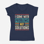 I Come With Problems-Womens-V-Neck-Tee-Popnotic