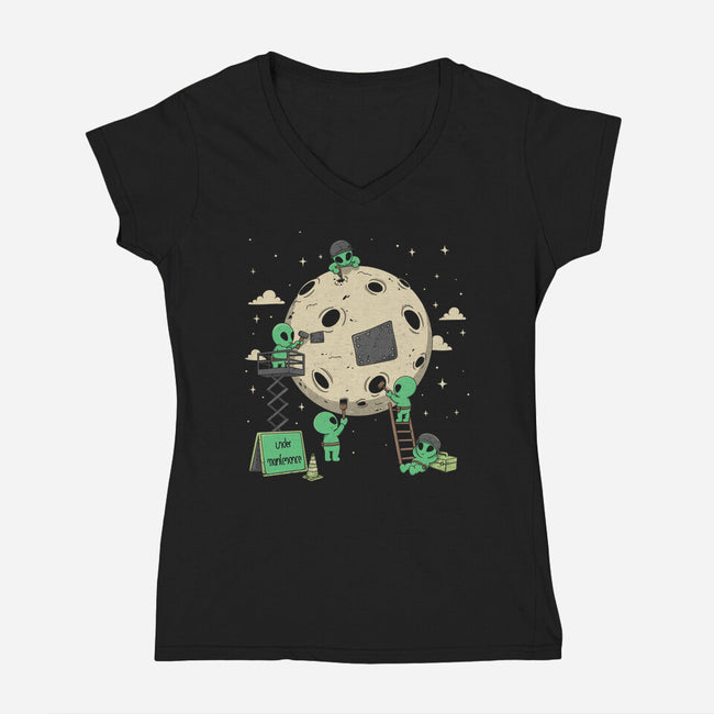 Cosmic Repair Team-Womens-V-Neck-Tee-Loobs