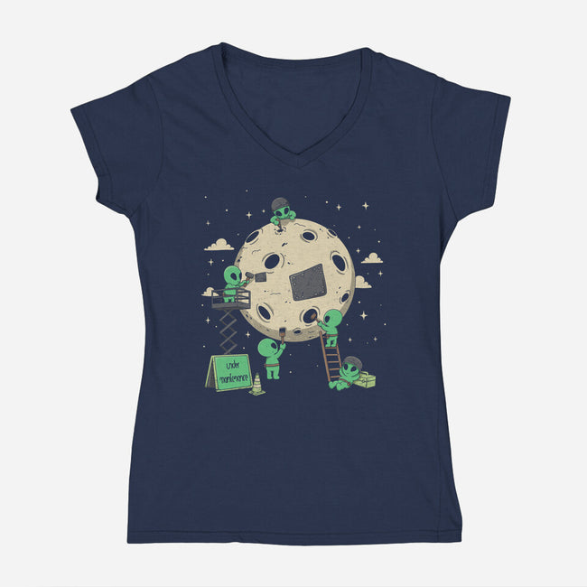 Cosmic Repair Team-Womens-V-Neck-Tee-Loobs