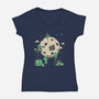 Cosmic Repair Team-Womens-V-Neck-Tee-Loobs