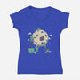 Cosmic Repair Team-Womens-V-Neck-Tee-Loobs