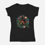 Strength And Courage-Womens-V-Neck-Tee-glitchygorilla