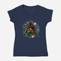 Strength And Courage-Womens-V-Neck-Tee-glitchygorilla