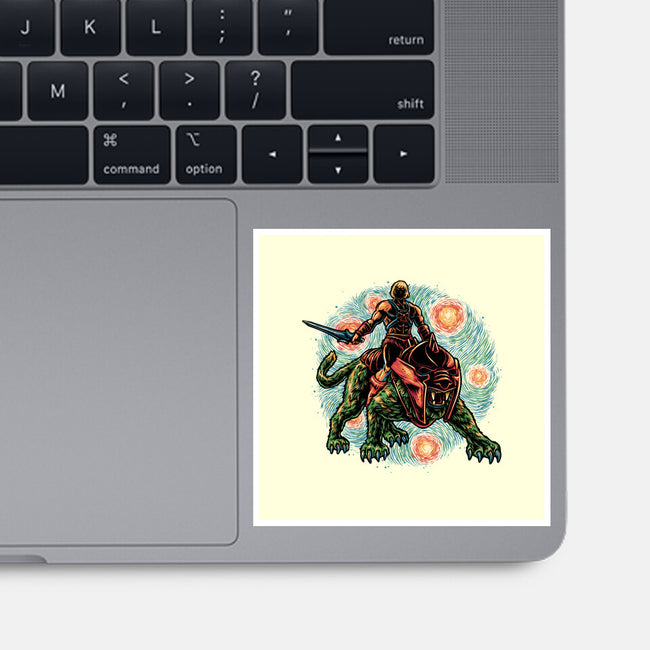 Strength And Courage-None-Glossy-Sticker-glitchygorilla