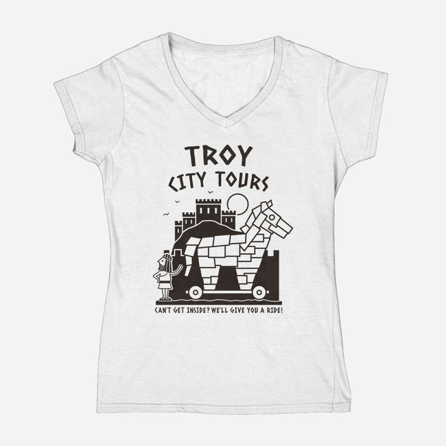 City Tours-Womens-V-Neck-Tee-Teo Zed